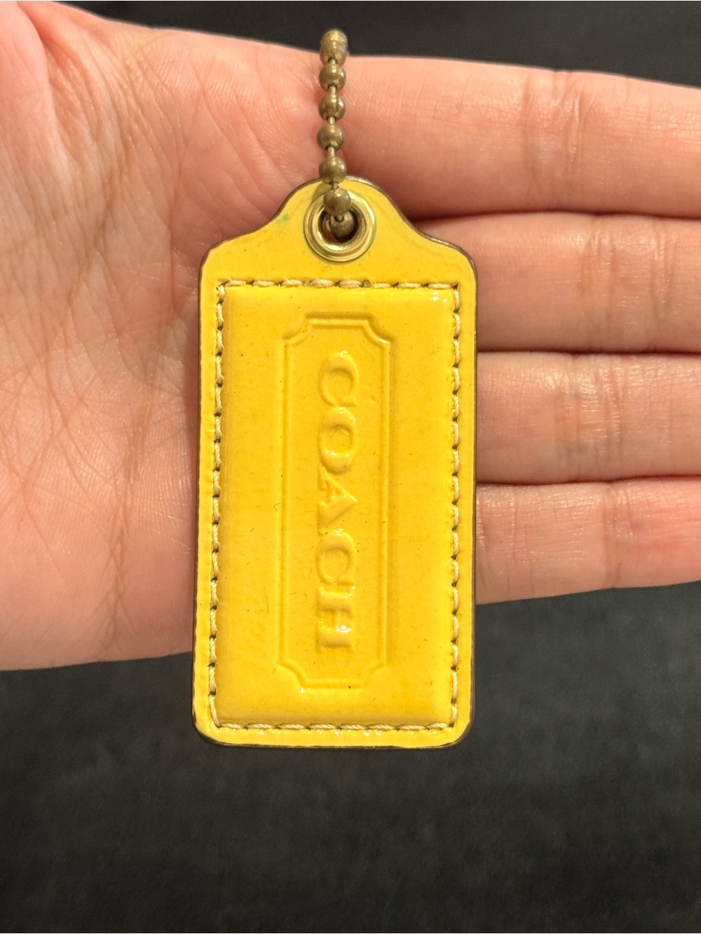 2.5" Medium Y2K Coach Leather Key Fob Bag Charm Keychain Hang Tag/Hangtag